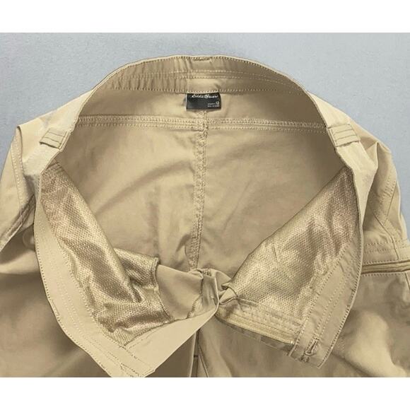Eddie Bauer Women's Rainier Stretch Nylon Cargo Hiking Shorts. Beige, 12. MINT! - Picture 3 of 5